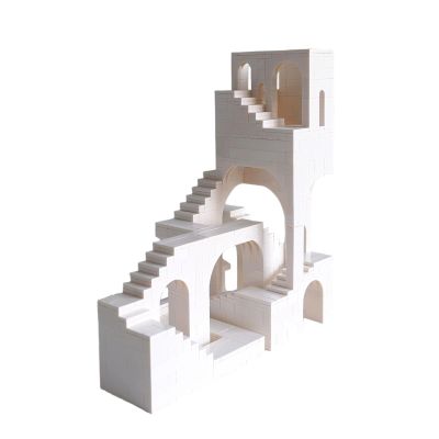 AIYIMUSIDEEN White Steps Castle Building BlockArchitecture Building Blocks Suitable for Adults