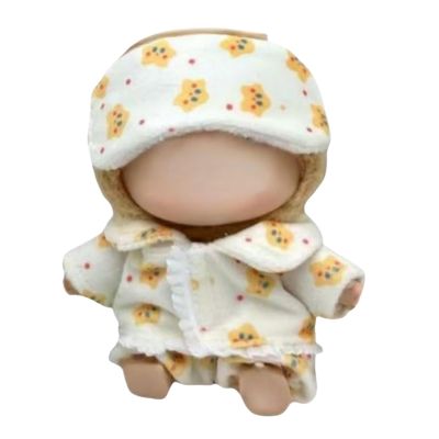 15cm/17cm Doll Outfit Suitable for Labubu Clothes Stylish Adorable Dolls Accessories for Dressing Up (No Doll Included) (A-Yellow Star Pajamas 3-Set)