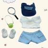 15cm/17cm Doll Sports Wear Outfits Gym Suitable for Labubu Clothes Stylish Adorable Dolls Accessories for Dressing Up (No Doll Included) (F-Blue Tennis Suit 6-Piece Sets) view 3