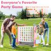Giant 4 in a Row Connect Game with Mesh Fabric | Height Adjustable 4-in-1 Jumbo 4-to-Score Yard Game Set with Basketball, Golf & Ring Toss | Outdoor Indoor Family Party Game for Kids & Adults, Pink view 2