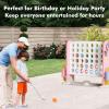 Giant 4 in a Row Connect Game with Mesh Fabric | Height Adjustable 4-in-1 Jumbo 4-to-Score Yard Game Set with Basketball, Golf & Ring Toss | Outdoor Indoor Family Party Game for Kids & Adults, Pink view 3