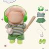 15cm/17cm Doll Outfit Suitable for Labubu Clothes Sports Wear Outfits Gym Dolls Accessories for Dressing Up (No Doll Included) (D-Green Stripe Baseball Suit 6-Piece Sets) view 2
