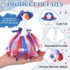 Sunnymove 1 Set 4th of July 7 Inch Mini Desk Goose Small Goose Outfits with Mini Hat and Tutu Collar Skirt Magnetic Silly Geese Keychain Holiday Costume for Magnetic Duck Statue Desk Key Holder view 3