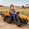Hikiddo Licensed JCB 24V Kids Tractor Ride on Car, 24 Volt Ride on Toy for Big Kids with Trailer, Remote Control, 2x200W Motors - Yellow view 3