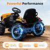 Hikiddo Licensed JCB 24V Kids Tractor Ride on Car, 24 Volt Ride on Toy for Big Kids with Trailer, Remote Control, 2x200W Motors - Yellow view 4