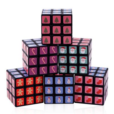 JOLLYFUN 48 Pcs Mini Cubes Bulk, Christmas 1.18 Inch 3x3x3 Puzzle Cube Set, Stocking Stuffers for Kids, Birthday Party Favors, Classroom Prizes, Stress Relief Fidget Toys, Easter Basket Fillers