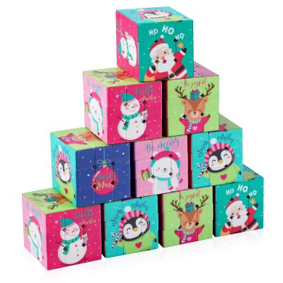 JOLLYFUN 12 Pcs Premium Mini Cubes, Christmas 1.18" 3x3x3 Puzzle Cube Set with Fine-Textured Surface Finish, Stocking Stuffers, Birthday Party Favors, Classroom Prizes, Stress Relief Fidget Toys