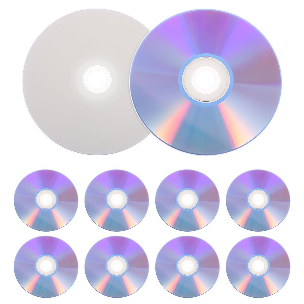 YARNOW 10pcs Printable DVD-R Discs: Writable Recordable Media - Spindle Storage CD - Archival Digital Discs for Photo Backup Video Burning Computer Use