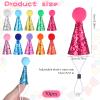 10PCS Small Party Hats for Stuffed Animals, Mini Birthday Hats for Stuffed Animals, Dogs, Cats, Adjustable Tiny Hat with Pom Poms, Holiday Birthday Costume Accessories view 2