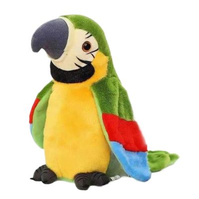 colatry Lifelikes Parrot Buddy, Realistic Talking Parrot Toy Soft Stuffed Animal Plush Interactive Chirping Bird Cat Toy Flapping Wings, Simulation Electric Parrots Shaking Bird