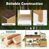 Costzon Mud Kitchen, Wooden Kids Potting Bench w/Removable Faucet, Sink, Stoves, Rotation Knobs, Planter Boxes, Trellis & Cooking Accessories, Mud Kitchen for Kids Outdoor 3-8 (Brown) view 2