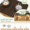 Costzon Mud Kitchen, Wooden Kids Potting Bench w/Removable Faucet, Sink, Stoves, Rotation Knobs, Planter Boxes, Trellis & Cooking Accessories, Mud Kitchen for Kids Outdoor 3-8 (Brown) view 4
