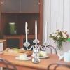 1/12 Scale Miniature Dollhouse Candle Holder for Table Centerpiece, Silver and White view 4