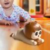 Crawling Doll for from 9 to 12 to 18 Months, Musical Toy for Learning to Climb, Khaki Brown view 2