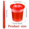 20 PCS No Spill Paint Cups with Lids, Painting Cups and Brushes Set, Spill Proof Paint Brush Cup Art Supplies for Learning Activities view 2