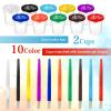 20 PCS No Spill Paint Cups with Lids, Painting Cups and Brushes Set, Spill Proof Paint Brush Cup Art Supplies for Learning Activities view 3