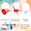 20 PCS No Spill Paint Cups with Lids, Painting Cups and Brushes Set, Spill Proof Paint Brush Cup Art Supplies for Learning Activities view 4