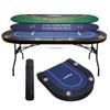 LaiSeeCian 8 Players Foldable Poker Table with Cup Holders, Collapsible Texas Holdem Poker Table with Reversible Game Mat, Suitable for Home Party, Casino, Poker Night, etc. view 1