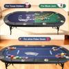 LaiSeeCian 8 Players Foldable Poker Table with Cup Holders, Collapsible Texas Holdem Poker Table with Reversible Game Mat, Suitable for Home Party, Casino, Poker Night, etc. view 3