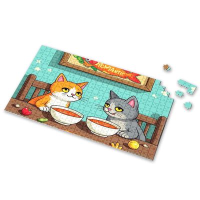 MZBS 1000 Piece Puzzles Two Cats Enjoying A Meal Together. Picture Puzzle Toys Under 10 Dollars Easter Toys for Kids Ages 4-(300PCS)