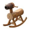 Wabi-Sabi Wooden Rocking Horse  Handcrafted Solid Wood Traditional Toy with Weathered Finish, Japanese Minimalist Children's Furniture view 1