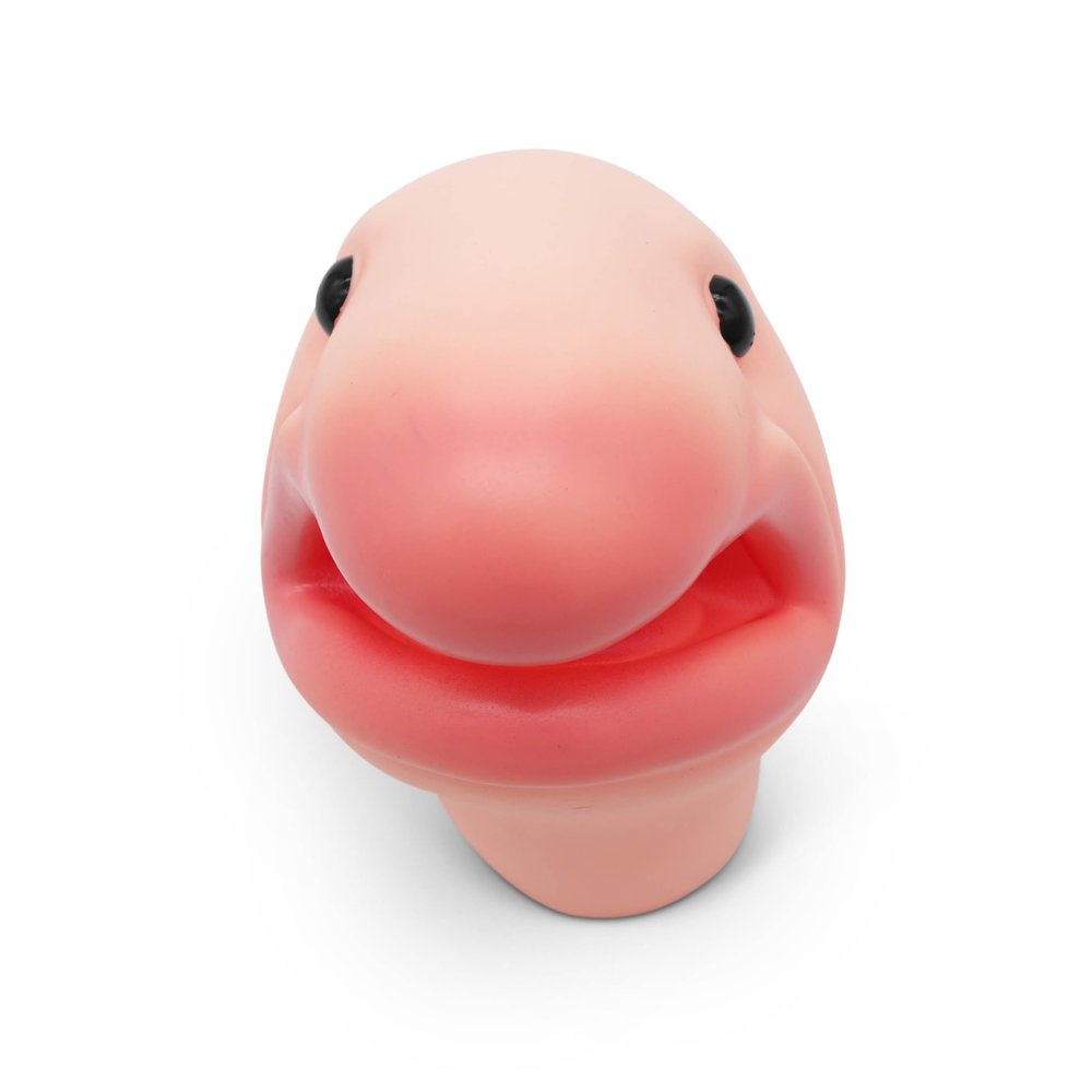 GOOFBALLS Novelty Vinyl Hand Puppet Flexible Squeeze Puppet Toy for Adults & Kids Funny Desk Toy, Party Favor & Gag Gift - Blobfish