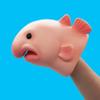 GOOFBALLS Novelty Vinyl Hand Puppet Flexible Squeeze Puppet Toy for Adults & Kids Funny Desk Toy, Party Favor & Gag Gift - Blobfish view 4