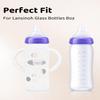 4 Pack Silicone Bottle Sleeves for Lansinoh Glass Baby Bottles (Old Style), 8 oz, Anti-Slip Protective Covers with Handles, Baby Essentials(Bottles Not Included) view 2