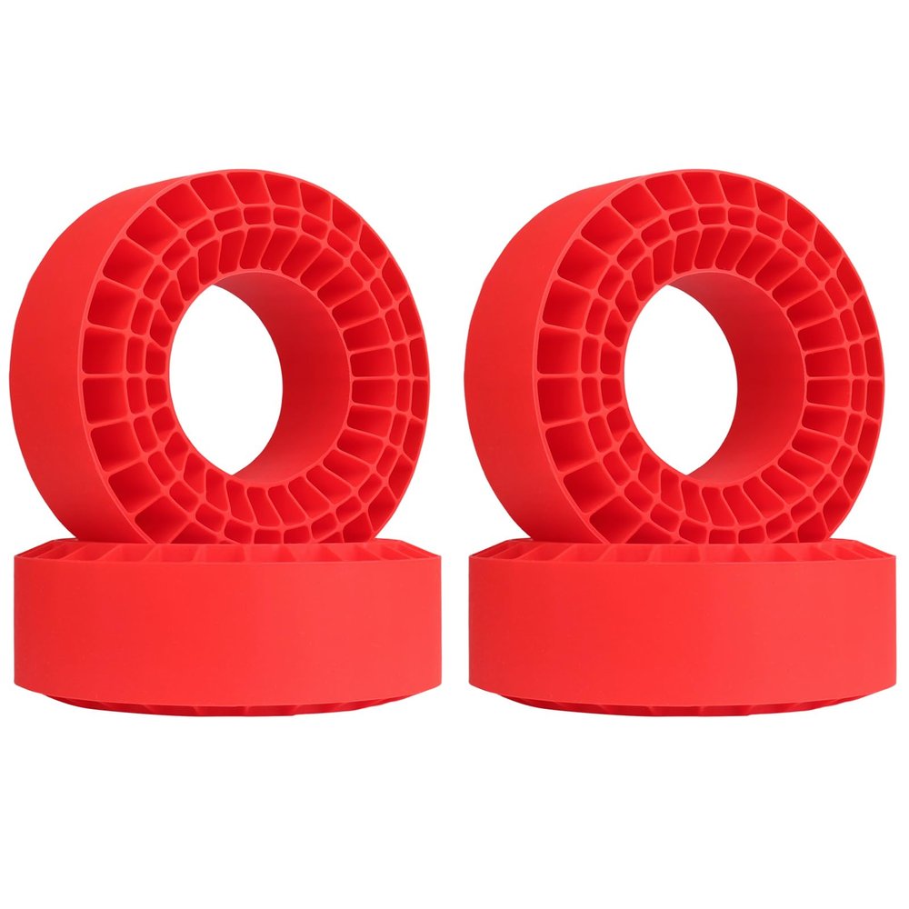 HobbyPark 2.2" Silicone Tire Inserts Soft, Fits 132-134mm 5.25" OD Crawler Tires, Replaces Foam Inserts, 4Pack, Waterproof, Good Traction & Sidewall Support for 1/10 RC Crawlers, 12545mm (Red)