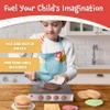 Popular Playthings Magnetic Build & Grill Hamburger Set, Educational Pretend Play Food Toy, Gifts for Toddlers Ages 3 & Up - Includes Grill 16 Pieces view 4