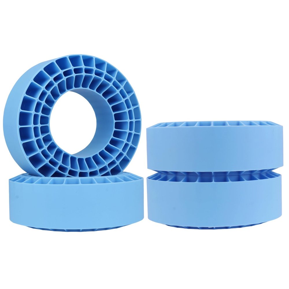CrazyHobby 2.2" Soft Silicone Inserts, Fits 132134mm 5.25" OD Crawler Tires, 4Pack, Waterproof, Traction & Sidewall Support for 1/10 RC Crawlers, 12545mm, Compatible with TRX4 SCX10 (Blue)