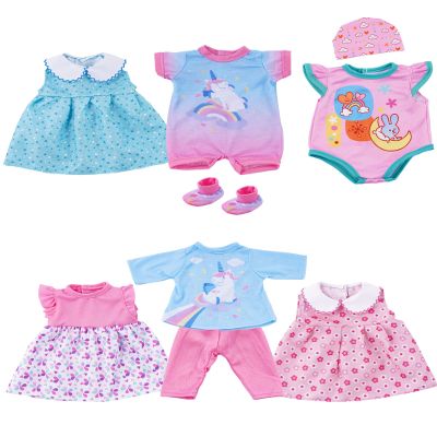 BABESIDE 6 Sets of Baby Doll Clothes for 12-16 Inch Dolls, Babydolls Clothes and Accessories Set with Hat Socks for Realistic Baby Dolls Girl