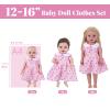 BABESIDE 6 Sets of Baby Doll Clothes for 12-16 Inch Dolls, Babydolls Clothes and Accessories Set with Hat Socks for Realistic Baby Dolls Girl view 4