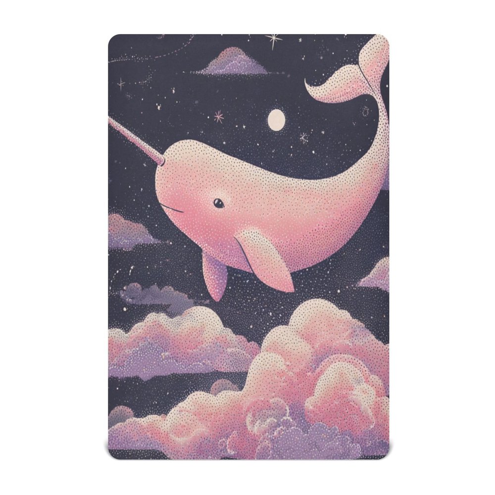 Narwhal Starry Night Purple Baby Crib Sheets Buttery Soft & Breathable Fitted Crib Sheet for Standard Mattress for Boys Toddler Girls Infant, 28"x52"x9"