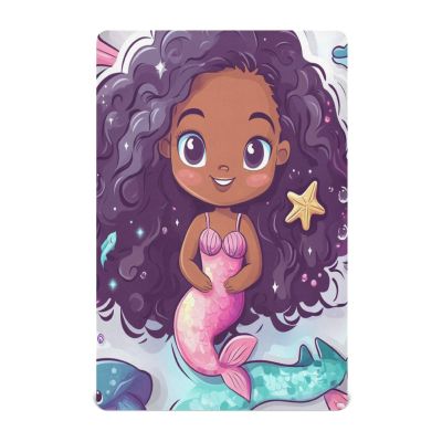 Mermaid Dolphin Starfish White Baby Crib Sheets Buttery Soft & Breathable Fitted Crib Sheet for Standard Mattress for Girls Toddler Boys Infant, 28"x52"x9"