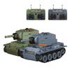 Xenotrix 1/64 Scale Mini RC Battle Tank - 2.4G Infrared Combat Mode, Rotating Turret & Rubber Track Drive, Military Toy Tank Gift for Adults & Teens(Green+Grey) view 1