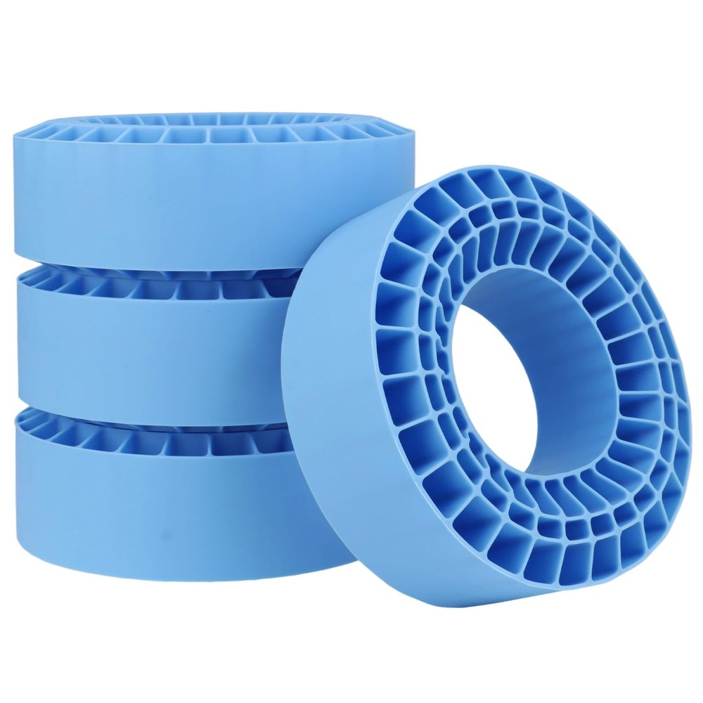 FriHobby Soft 2.2" Silicone Tire Inserts, 4Pack, Fits 132134mm (5.25" OD) Crawler Tires, Waterproof Foam Replacement for 1/10 RC Crawlers, 12545mm, Enhanced Traction & Sidewall Support (Blue)