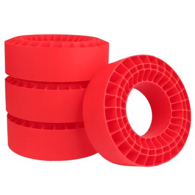 FriHobby Soft 2.2" Silicone Tire Inserts, 4Pack, Fits 132134mm (5.25" OD) Crawler Tires, Waterproof Foam Replacement for 1/10 RC Crawlers, 12545mm, Enhanced Traction & Sidewall Support (Red)