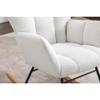 050-Teddy Fabric Rocking Gilder Nursery Chair for Living Room Indoor,Black (Ivory) view 3