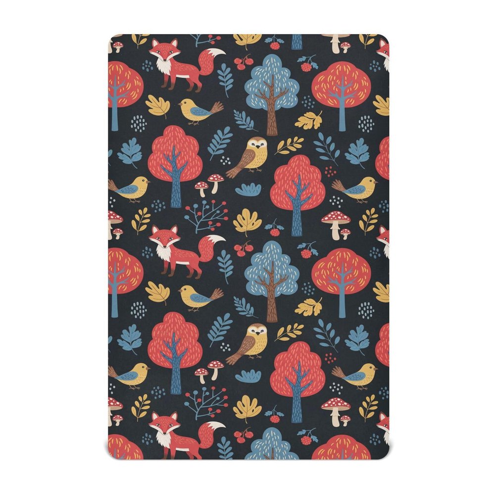 Fox Tree Black Baby Crib Sheets Buttery Soft & Breathable Fitted Crib Sheet for Standard Mattress for Infant Boys Girls Toddler, 28"x52"x9"