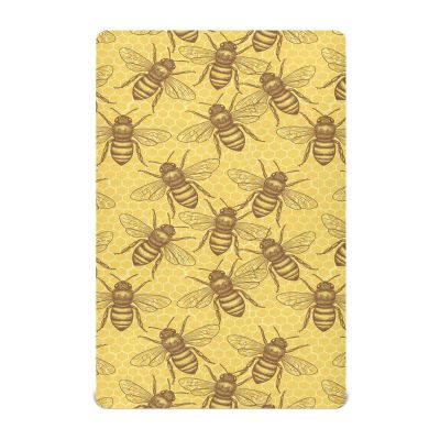 Bee Light Yellow Baby Crib Sheets Buttery Soft & Breathable Fitted Crib Sheet for Standard Mattress for Infant Boys Toddler Girls, 28"x52"x9"