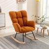 050-Teddy Fabric Rocking Gilder Nursery Chair for Living Room Indoor,Black (Caramel) view 1
