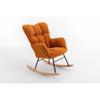 050-Teddy Fabric Rocking Gilder Nursery Chair for Living Room Indoor,Black (Caramel) view 2