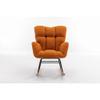 050-Teddy Fabric Rocking Gilder Nursery Chair for Living Room Indoor,Black (Caramel) view 3