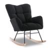 050-Teddy Fabric Rocking Gilder Nursery Chair for Living Room Indoor,Black (Black) view 1
