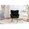 050-Teddy Fabric Rocking Gilder Nursery Chair for Living Room Indoor,Black (Black) view 2