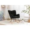 050-Teddy Fabric Rocking Gilder Nursery Chair for Living Room Indoor,Black (Black) view 3