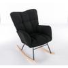 050-Teddy Fabric Rocking Gilder Nursery Chair for Living Room Indoor,Black (Black) view 4