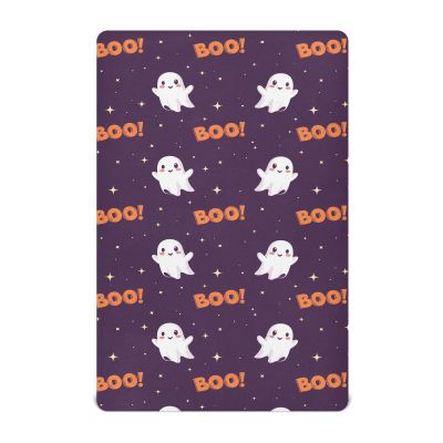 Halloween Boo Ghosts Purple Baby Crib Sheets Buttery Soft & Breathable Fitted Crib Sheet for Standard Mattress for Toddler Boys Girls Infant, 28"x52"x9"
