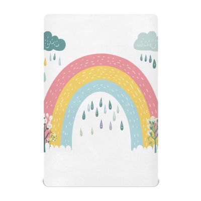 Flower Rain Cloud White Baby Crib Sheets Buttery Soft & Breathable Fitted Crib Sheet for Standard Mattress for Infant Toddler Boys Girls, 28"x52"x9"